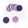 Girlande mit dunkelvioletten, hellvioletten und weißen Papierkreisen für Partys - Perle Lila+Helllila+Weiß