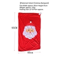 Large 60x95cm red velvet Christmas Santa drawstring backpack bag for holiday gift storage - Velvet Santa Claus Backpack / 95*60cm