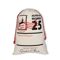 Christmas canvas drawstring gift bag with festive Rudolph Express postmark print - 49*68CM, HK-18 (Rudolph Express Bill)