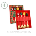 Christmas spoon set with golden stainless steel handles and festive silicone charms - No.4 - 4PCS Red Box Set / Gold