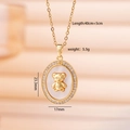 Collana in rame placcato oro 18K con ciondolo a forma di orsetto e pietre di zircone lucide - Orso / Oro