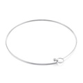 Collar minimalista de acero inoxidable plateado con cierre de bola y anillo - Color Acero (KN20734-Z)