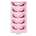 5 Paar dicke, geschwungene, transparente falsche Wimpern HLY5-18 auf rosa Tablett - Dicker Stil (HLY5-18) / HLY5-18