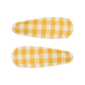 Lot de deux barrettes à cheveux à carreaux jaune et blanc avec bords dentelés - Pince Goutte à Bord Festonné (Lot de 2) / Gingham Jaune et Blanc