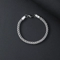 Classic silver stainless steel wheat chain bracelet for men with secure lobster clasp - 21cm / Silver/5.0mm Wheat Chain