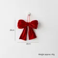 Fiocco natalizio in velluto rosso per decorazione albero, altezza 20 cm e larghezza 18 cm - Fiocco Medio
