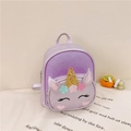Sparkly purple unicorn backpack for toddlers with gold horn and glitter sequins - Purple