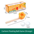 Cartoon orange floating ball trainer with wooden pipe and two foam balls for kids - Orange Style
