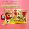 3D DIY Christmas living room cardboard puzzle with Santa Claus and furniture - Christmas Living Room