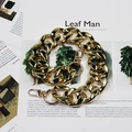 Thick golden acrylic chunky chain bag strap with metal lobster clasps and glossy finish - 45cm / Electroplated Gold