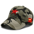 Classic camouflage cotton baseball cap with red star embroidery on a white background - Five-Star Style Camouflage