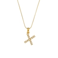 18K gold plated snake chain necklace with sparkling zircon Letter X pendant - Letter X