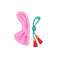 Pink silicone mold for DIY crafts showing detailed rope knot and tassel patterns - 5# Tassel / Pink