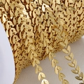 DIY sieraden 18k vergulde bladketting schakels van gepolijst roestvrij staal - Goud Blad (1 Meter)