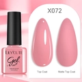 Pink gel nail polish X072 with glossy top coat and matte top coat finish effects - Pink (72)