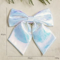 Holographic sequin Christmas bow decoration, large 35x40cm shimmering holiday ornament - Multicolor 35X40CM Sequin Bow