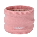 Pink knitted winter neck warmer with fleece lining and HALOWINT embroidery - 23*14*2cm / Hot Pink