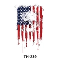 Waterproof temporary tattoo sticker with American flag skull design model TH-239 - Th-239 / 210*148mm