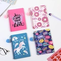 Cuadernos de espiral estilo ins con pompones y creativos diseños de dibujos animados - Estilos Mixtos 004 Juego de 4