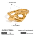 Goldener Schlangenring aus Edelstahl mit realistischer Textur und wasserfestem Finish - Zahl 8 / Gold