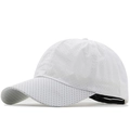 Detail of white quick-dry baseball cap featuring breathable laser-cut mesh and strap - One Size(Adjustable) / White