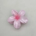 Pink gradient frangipani hair claw clip made of acrylic on gray fabric background - Frangipani Claw Clip (Cross-border Edition) / 8cm / Peach Pink