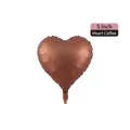 5-inch coffee brown heart-shaped foil balloon with a premium matte metallic finish - 5-inch Heart Coffee