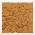 Detailed view of golden satin silk fabric texture with soft drapes and elegant matte luster - Golden (19#)
