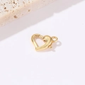 Cierre de mosquetón con forma de corazón chapado en oro 14k para hacer joyas DIY - Cierre de Corazón de Oro de 14K H-8280