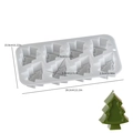 Siliconen mal met 8 kerstboomholtes voor DIY kaarsen en zeep in doorschijnend wit - 6-Holte Kerstboom / Siliconen Vorm
