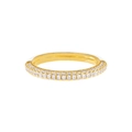 Minimalist double-row zircon ring in 18K gold plated copper with shiny finish - US 7 / White Pave Row Zircon