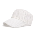 Damen weißes, atmungsaktives Mesh-Baseballcap mit gebogenem Schirm für den Sommer - Weiß