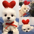 Felpa beige per animali domestici con fascia a cuore rosso per cani e gatti piccoli - XL / Felpa Cuore (Coulisse)
