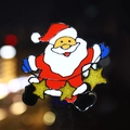 Glittery Santa Claus window sticker with gold stars for Christmas home glass decoration - Santa Claus with Stars
