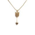 Collana con ciondolo a freccia placcata in oro con pietre di zircone bianche e nere - Oro / Freccia in Zirconia Nera e Bianca