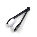 Portable V-shaped eyewear cleaner tool with black frame and white microfiber pads - OPP Bag / Black