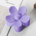 Matte lavender flower hair claw clip with minimalist five-petal design for elegant styling - 7cm / Purple