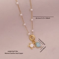 Collana oceano dorata con perla, ciondolo a conchiglia blu e tartaruga bianca raffinata - Stile Conchiglia Blu e Tartaruga Bianca (2#)