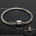 Silver stainless steel snake chain bracelet with dimensions of 10mm by 9mm clasp detail - 17CM Cylindrical Clasp