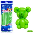 Matte grüne lange Zauberballons 100er Pack für kreative DIY Ballonfiguren Dekoration - 100 Stk/Packung / Matt Grün