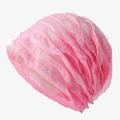 Berretto rosa traspirante in cotone per donna con elegante design a pieghe multistrato - Stile sfumato tie-dye / Rosa Sfumato
