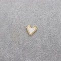 Colgante de corazón en cuentas Miyuki blanco y dorado para creación de joyas DIY - 014-Corazón Blanco Pequeño Borde Dorado
