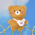 Cute 12cm brown teddy bear plush keychain accessory featuring a pink bear crossbody bag detail - Brown / 12cm