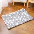 Thick warm rectangular pet mat with white star pattern in dark grey flannel finish - Grey Star
