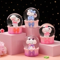 Cartoon puppy glowing crystal ball set with resin base for children's holiday gifts - 25-28# (lights + Snowflakes)
