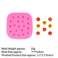 Moule en silicone rose pour mini fleurs 7x7x0,9cm avec 19 cavités pour gâteaux - 3#B886 / Rose