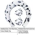 Three-piece sponge cloud headband set with dalmatian dot pattern and wristbands - 14-grey And White Leopard Print Headband + 1 Pair Of Wristbands