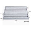 Gray velvet ring display tray with 50 slots and dimensional measurements for jewelry - Gray Ring Jewelry Tray 35*24cm