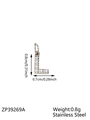Micro-paved stainless steel letter L pendant charm with dimensions 0.8x0.7cm - Letter L / Steel