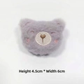 Detail view of a soft lavender plush bear head with heart embroidery, size 4.5x6cm - Original Accessory (No Pin) / Purple Bear